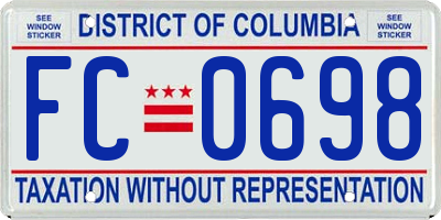 DC license plate FC0698