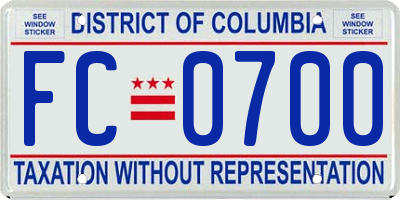 DC license plate FC0700