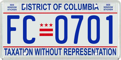 DC license plate FC0701