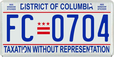 DC license plate FC0704