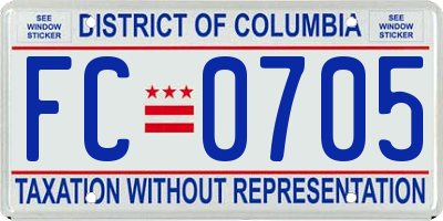 DC license plate FC0705