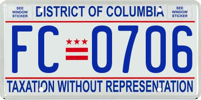 DC license plate FC0706