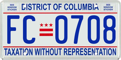 DC license plate FC0708