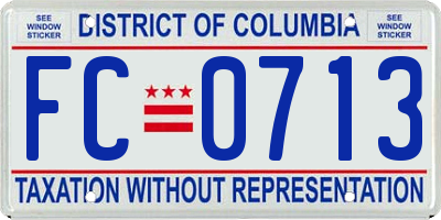 DC license plate FC0713