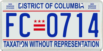 DC license plate FC0714