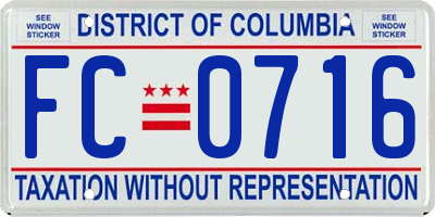 DC license plate FC0716