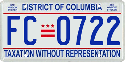 DC license plate FC0722