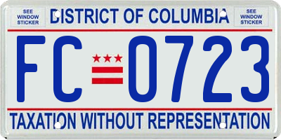 DC license plate FC0723