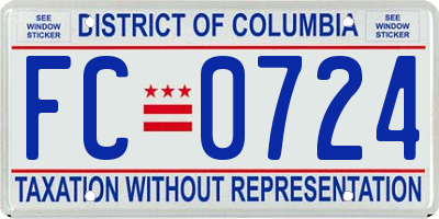 DC license plate FC0724