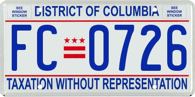 DC license plate FC0726