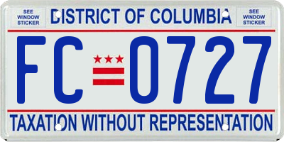 DC license plate FC0727