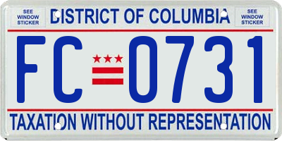 DC license plate FC0731