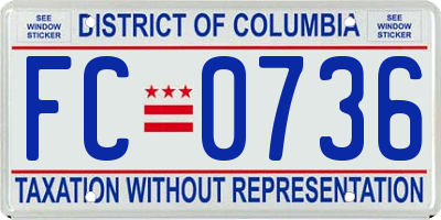 DC license plate FC0736