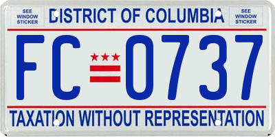 DC license plate FC0737