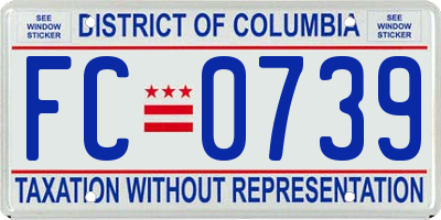 DC license plate FC0739