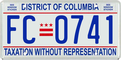 DC license plate FC0741