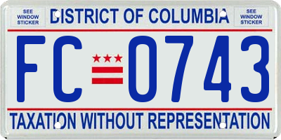 DC license plate FC0743