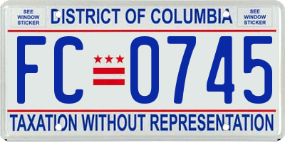 DC license plate FC0745