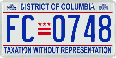 DC license plate FC0748