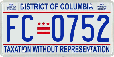 DC license plate FC0752