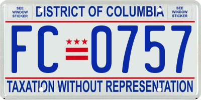 DC license plate FC0757