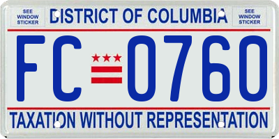 DC license plate FC0760