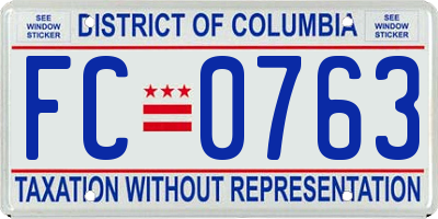 DC license plate FC0763