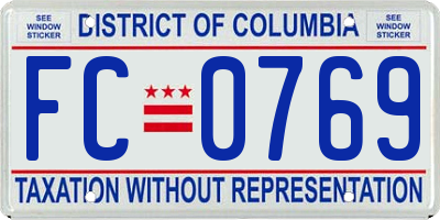 DC license plate FC0769