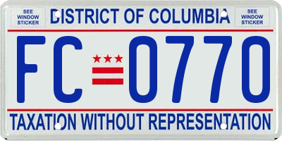 DC license plate FC0770