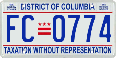 DC license plate FC0774