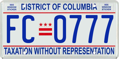 DC license plate FC0777