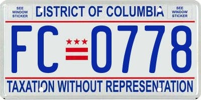 DC license plate FC0778