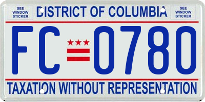 DC license plate FC0780