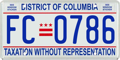 DC license plate FC0786