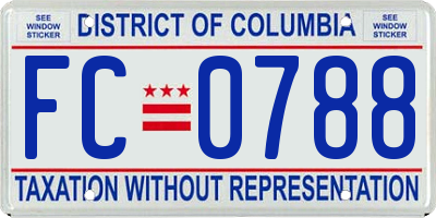 DC license plate FC0788