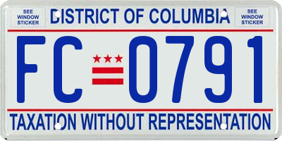 DC license plate FC0791