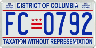 DC license plate FC0792