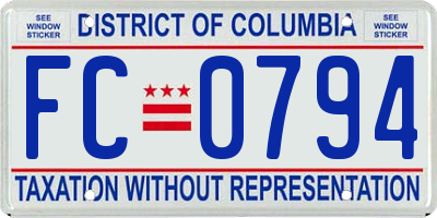 DC license plate FC0794