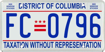 DC license plate FC0796