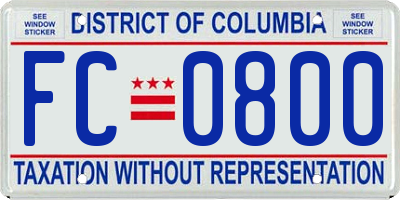 DC license plate FC0800