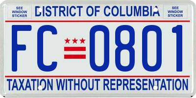 DC license plate FC0801