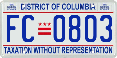 DC license plate FC0803