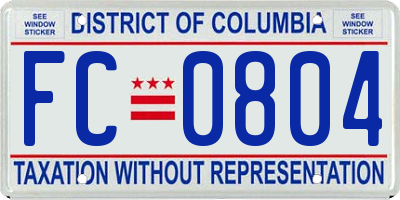 DC license plate FC0804