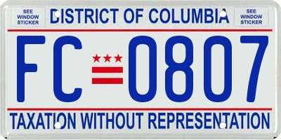 DC license plate FC0807