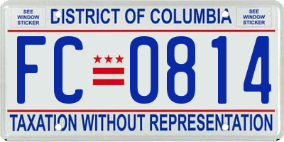 DC license plate FC0814