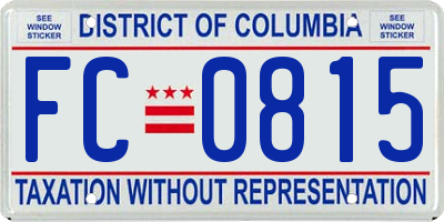 DC license plate FC0815