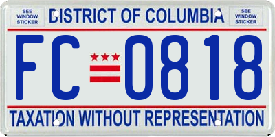 DC license plate FC0818