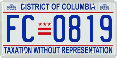 DC license plate FC0819