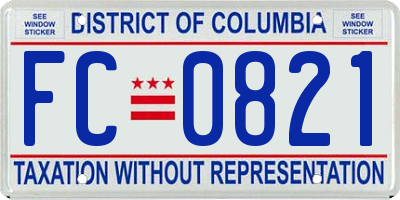 DC license plate FC0821