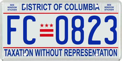 DC license plate FC0823